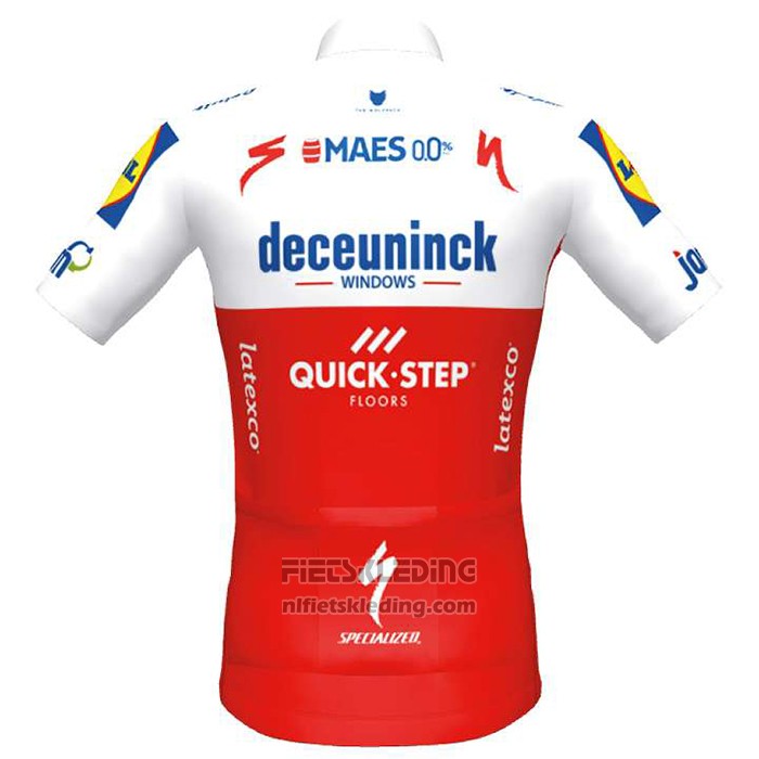 2020 Fietskleding Deceuninck Quick Step Wit Rood Korte Mouwen en Koersbroek